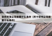 软件开发公司需要什么条件（开个软件公司需要什么条件）