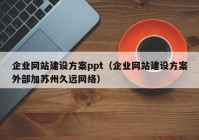 企业网站建设方案ppt（企业网站建设方案外部加苏州久远网络）