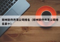 郑州软件开发公司排名（郑州软件开发公司排名前十）