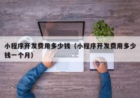 小程序开发费用多少钱（小程序开发费用多少钱一个月）