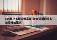 seo优化关键词哪家好（seo关键词排名给您好的建议）