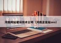 河南网站建设技术公司（河南企业站seo）