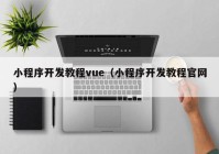 小程序开发教程vue（小程序开发教程官网）