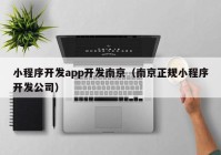 小程序开发app开发南京（南京正规小程序开发公司）