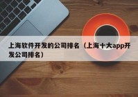 上海软件开发的公司排名（上海十大app开发公司排名）