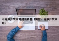 小程序开发网站建设销售（微信小程序开发网站）