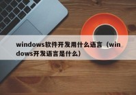 windows软件开发用什么语言（windows开发语言是什么）