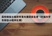 高校微信小程序开发大赛获奖名单（全国大学生微信小程序比赛）