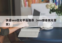 快速seo优化平台推荐（seo排名优化首页）
