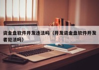 资金盘软件开发违法吗（开发资金盘软件开发者犯法吗）