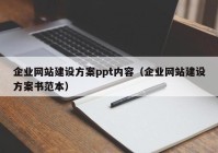 企业网站建设方案ppt内容（企业网站建设方案书范本）